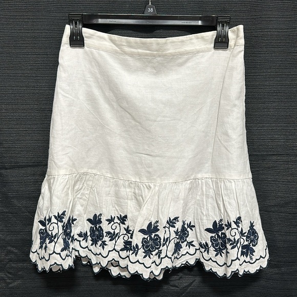 NWT J.Crew Factory blue floral embroidery Skirt. Size: XS / Box 13-46‎ - Picture 3 of 9